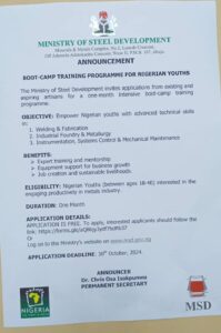Ministry of Steel Launches Free One -Month Boot Camp for Artisans